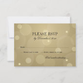 Elegantes Champagner Gold und Schwarz RSVP Karte (Vorderseite)