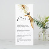 Elegantes Champagner-Party-Menü Menükarte (Stehend Vorderseite)