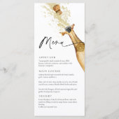 Elegantes Champagner-Party-Menü Menükarte (Vorderseite)