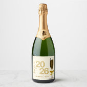 Elegantes Champagner-Silvester Schaumweinetikett (Vorderseite)