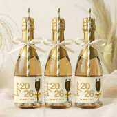 Elegantes Champagner-Silvester Schaumweinetikett