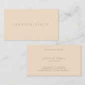 Elegantes Champagnerfarben Trendy Minimalistisch T Visitenkarte (Vorne/Hinten)