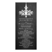 Elegantes Chandelier Chalkboard Hochzeitsprogramm Werbekarte (Vorne)