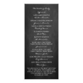 Elegantes Chandelier Chalkboard Hochzeitsprogramm Werbekarte (Hinten)