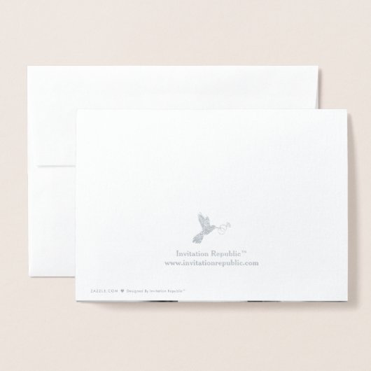 Elegantes Chandelier Foto Wedding Vielen Dank Folienkarte (Rückseite mit Umschlag)