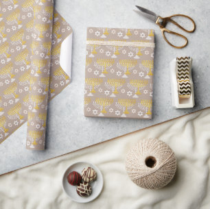 Elegantes Chanukka-Feiertags-Gold Geschenkpapier
