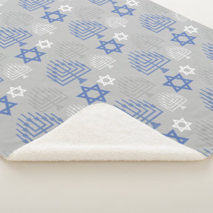 Elegantes Chanukka-Feiertagsmuster Sherpadecke