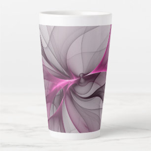 Elegantes Chaos moderne abstrakte rosa Fraktal-Kun Milchtasse