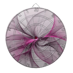 Elegantes Chaos moderne abstrakte rosa fraktale Ku Dartscheibe