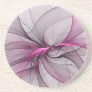Elegantes Chaos moderne abstrakte rosa fraktale Ku Getränkeuntersetzer