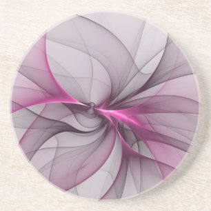 Elegantes Chaos moderne abstrakte rosa fraktale Ku Getränkeuntersetzer
