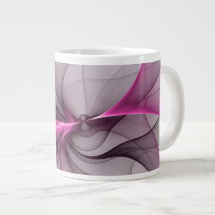 Elegantes Chaos moderne abstrakte rosa fraktale Ku Jumbo-Tasse
