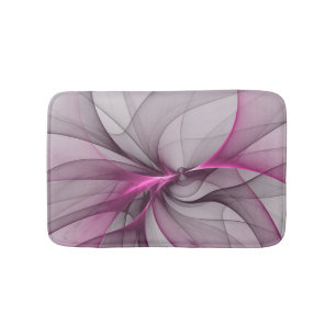 Elegantes Chaos moderne abstrakte rosa Fraktalkuns Badematte