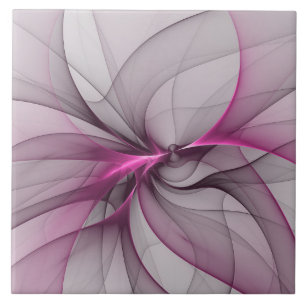 Elegantes Chaos moderne abstrakte rosa Fraktalkuns Fliese