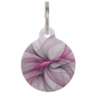 Elegantes Chaos moderne abstrakte rosa Fraktalkuns Haustiermarke