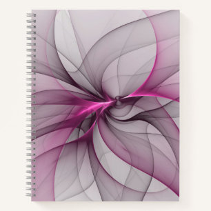 Elegantes Chaos moderne abstrakte rosa Fraktalkuns Notizblock