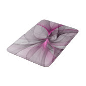 Elegantes Chaos Modernes Abstraktes Rosa Fraktal K Badematte (Schrägansicht)