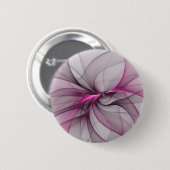 Elegantes Chaos Modernes Abstraktes Rosa Fraktal K Button (Vorne & Hinten)