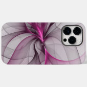 Elegantes Chaos Modernes Abstraktes Rosa Fraktal K Case-Mate iPhone Hülle (Rückseite (Horizontal))