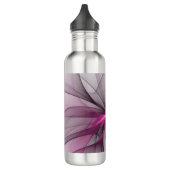 Elegantes Chaos Modernes Abstraktes Rosa Fraktal K Edelstahlflasche (Links)