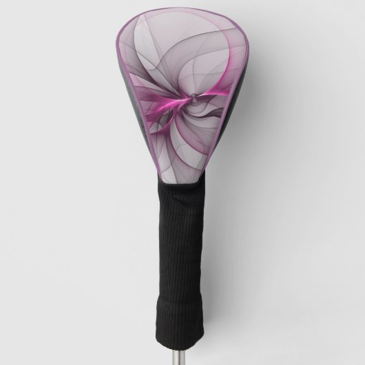 Elegantes Chaos Modernes Abstraktes Rosa Fraktal K Golf Headcover (Vorderseite)