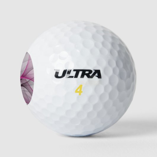 Elegantes Chaos Modernes Abstraktes Rosa Fraktal K Golfball (Logo)