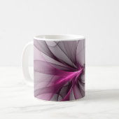 Elegantes Chaos Modernes Abstraktes Rosa Fraktal K Kaffeetasse (Vorderseite Links)