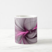 Elegantes Chaos Modernes Abstraktes Rosa Fraktal K Kaffeetasse (Mittel)