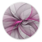 Elegantes Chaos Modernes Abstraktes Rosa Fraktal K Keramikknauf (Vorderseite)