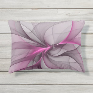 Elegantes Chaos Modernes Abstraktes Rosa Fraktal K Kissen Für Draußen