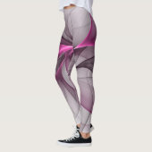 Elegantes Chaos Modernes Abstraktes Rosa Fraktal K Leggings (Links)