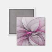 Elegantes Chaos Modernes Abstraktes Rosa Fraktal K Magnet (Vorderseite/Rückseite)