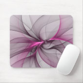 Elegantes Chaos Modernes Abstraktes Rosa Fraktal K Mousepad (Mit Mouse)