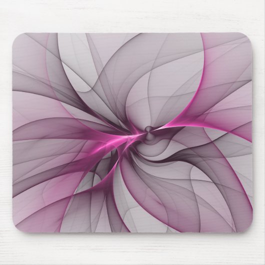 Elegantes Chaos Modernes Abstraktes Rosa Fraktal K Mousepad (Vorne)