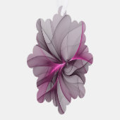 Elegantes Chaos Modernes Abstraktes Rosa Fraktal K Ornament Karte (Rechts)