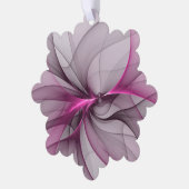 Elegantes Chaos Modernes Abstraktes Rosa Fraktal K Ornament Karte (Linke Ecke)