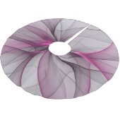 Elegantes Chaos Modernes Abstraktes Rosa Fraktal K Polyester Weihnachtsbaumdecke (Schrägansicht)