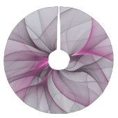 Elegantes Chaos Modernes Abstraktes Rosa Fraktal K Polyester Weihnachtsbaumdecke (Vorderseite)