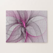 Elegantes Chaos Modernes Abstraktes Rosa Fraktal K Puzzle (Horizontal)