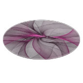 Elegantes Chaos Modernes Abstraktes Rosa Fraktal K Schneidebrett (Ecke)