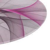 Elegantes Chaos Modernes Abstraktes Rosa Fraktal K Schneidebrett (Ecke)