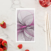 Elegantes Chaos Modernes Abstraktes Rosa Fraktal K Serviette (Beispiel)