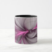 Elegantes Chaos Modernes Abstraktes Rosa Fraktal K Tasse (Zentrum)