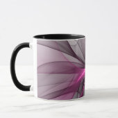 Elegantes Chaos Modernes Abstraktes Rosa Fraktal K Tasse (Links)
