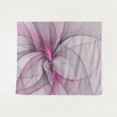 Elegantes Chaos Modernes Abstraktes Rosa Fraktal K Wandteppich (Vorderseite (Horizontal))