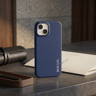 Elegantes Charcoal Navy Minimalistisches ROULIV Case-Mate iPhone 14 Hülle