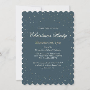 Elegantes Charcoal Starry Christmas Party Einladung