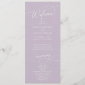 Elegantes Charm Flat Lavender Lila Hochzeitsprogra Programm (Vorderseite)