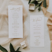 Elegantes Charm Flat White and Gold Hochzeitsprogr Programm