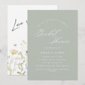 Elegantes Charm Ivory & Gold Brautparty Einladung (Vorne/Hinten)